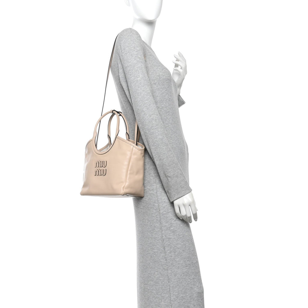 Soft Calf Softy Small Ivy Tote Bag  Travertine Stone