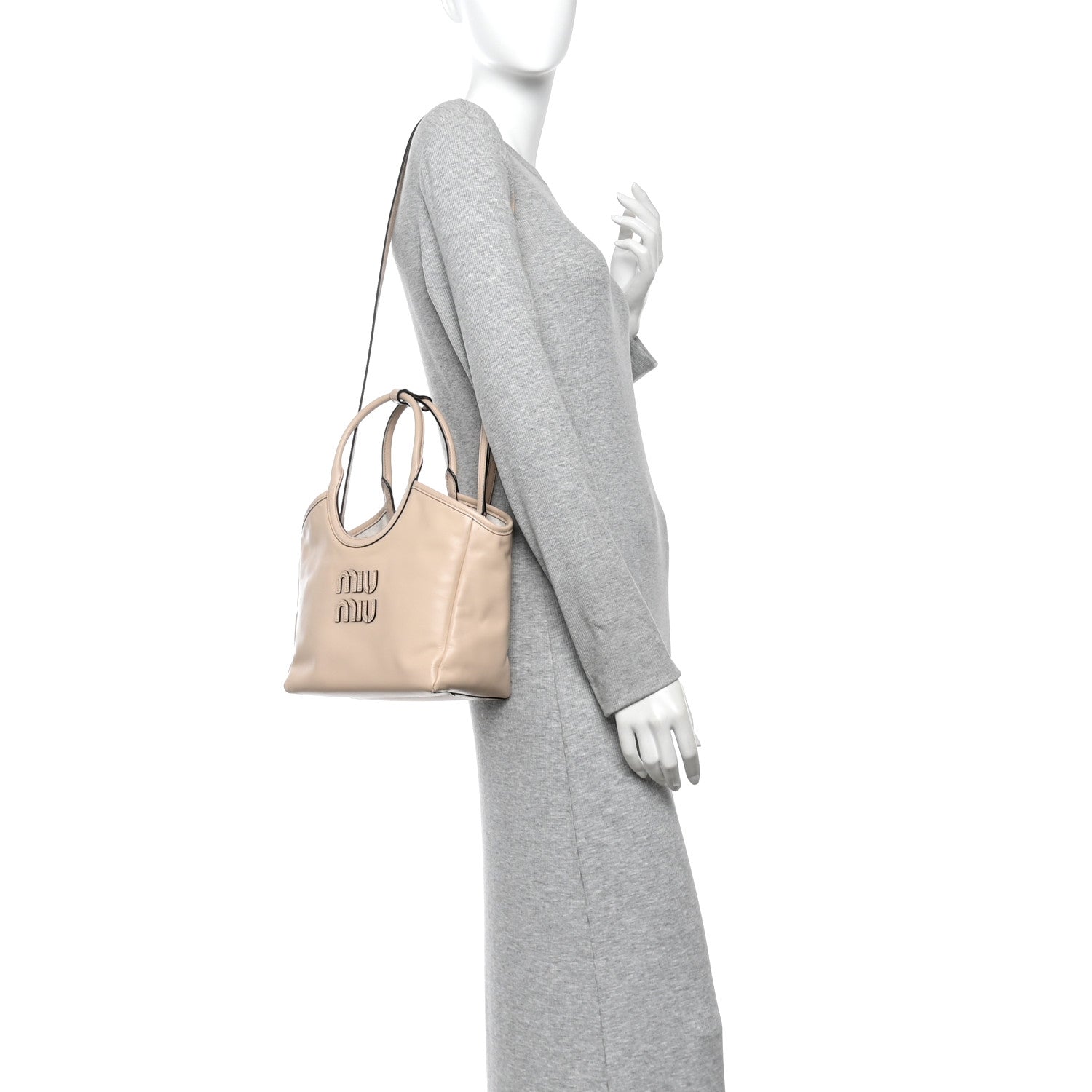 Soft Calf Softy Small Ivy Tote Bag  Travertine Stone