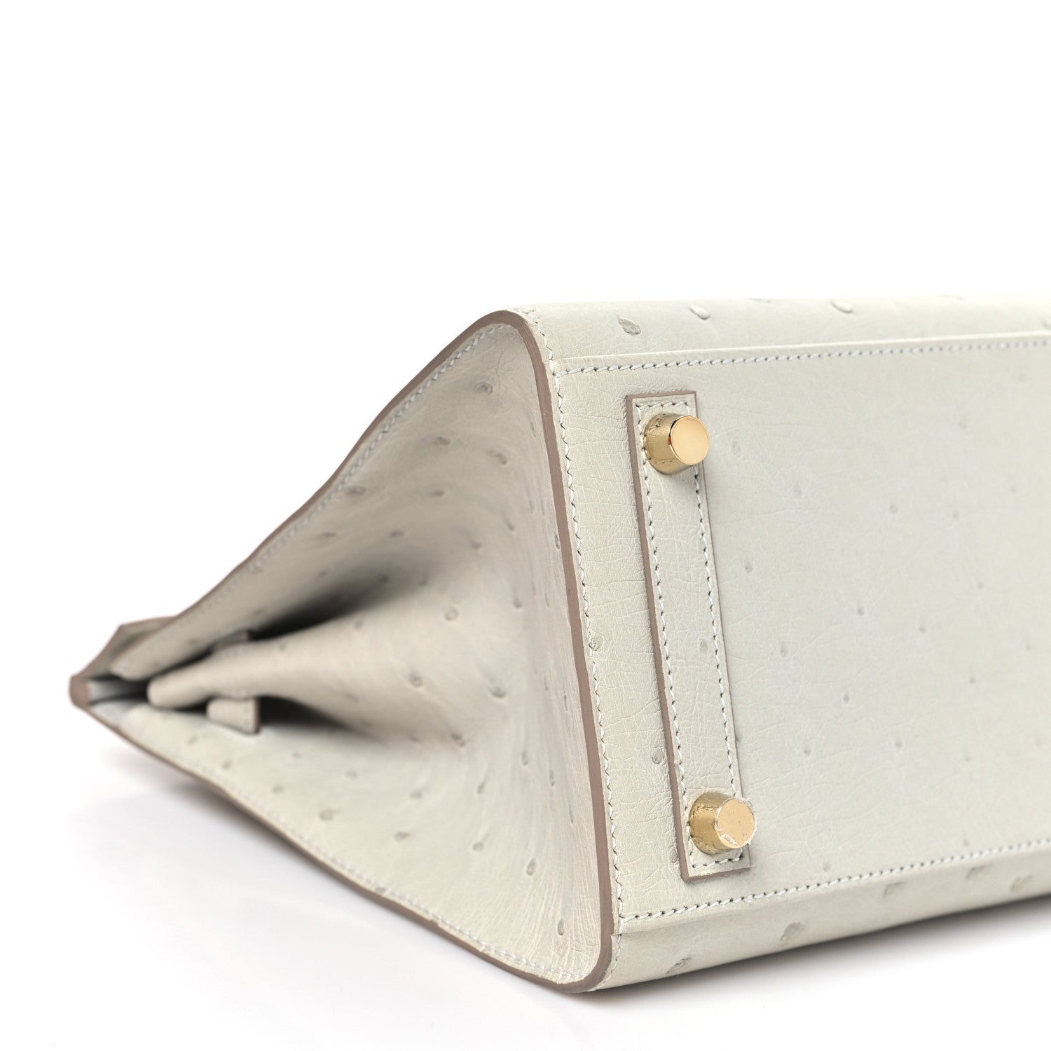 Ostrich Birkin Sellier 25 Gris Perle
