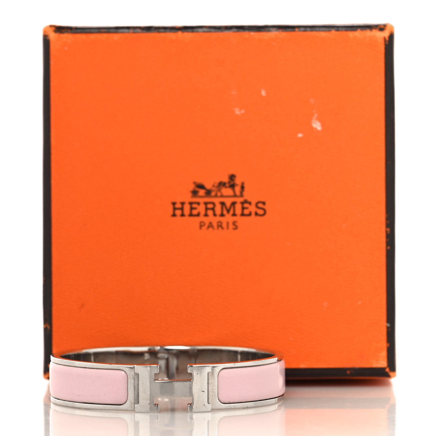 Enamel Narrow Clic Clac H Bracelet PM Rose Nymph