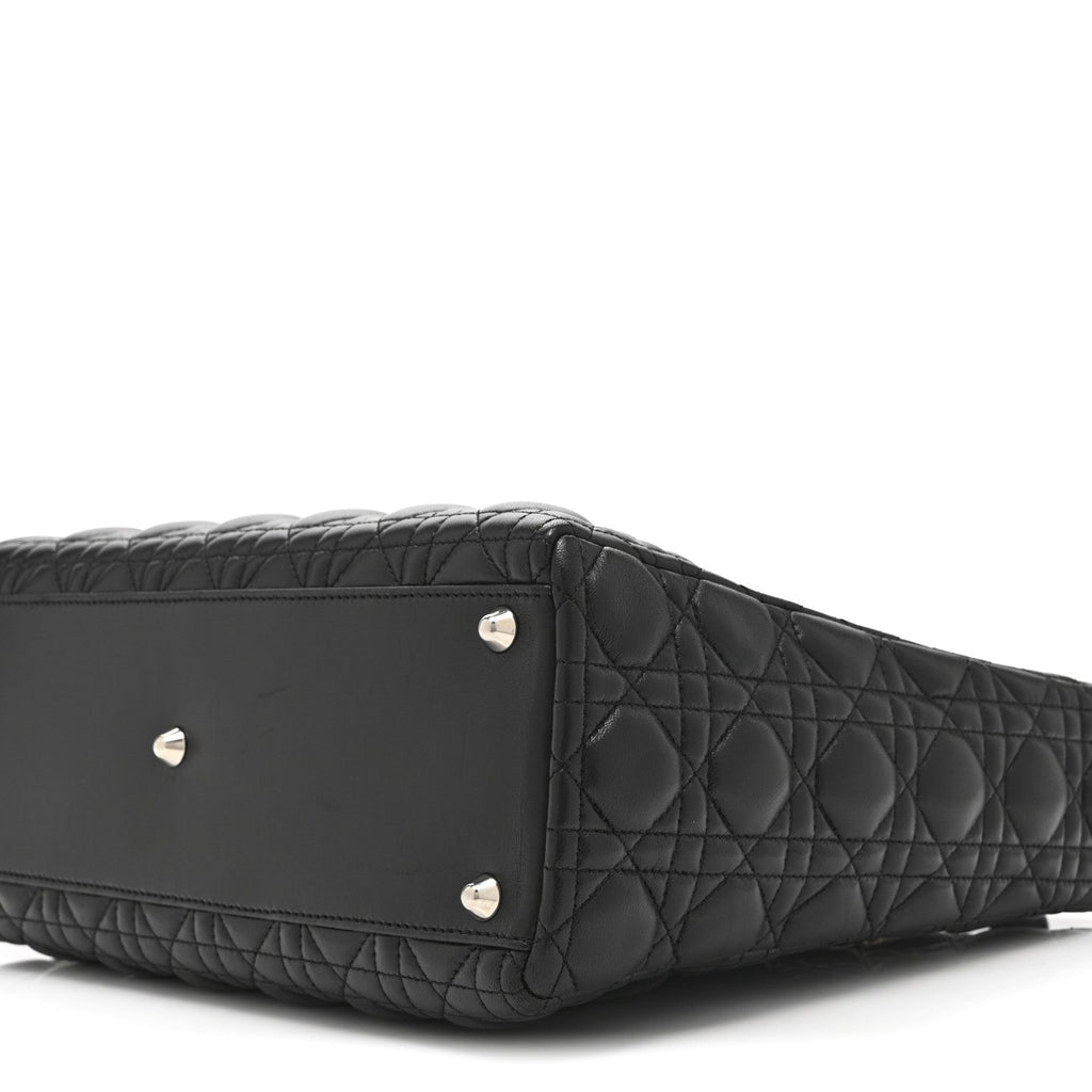 Lambskin Cannage Large Lady Dior Black