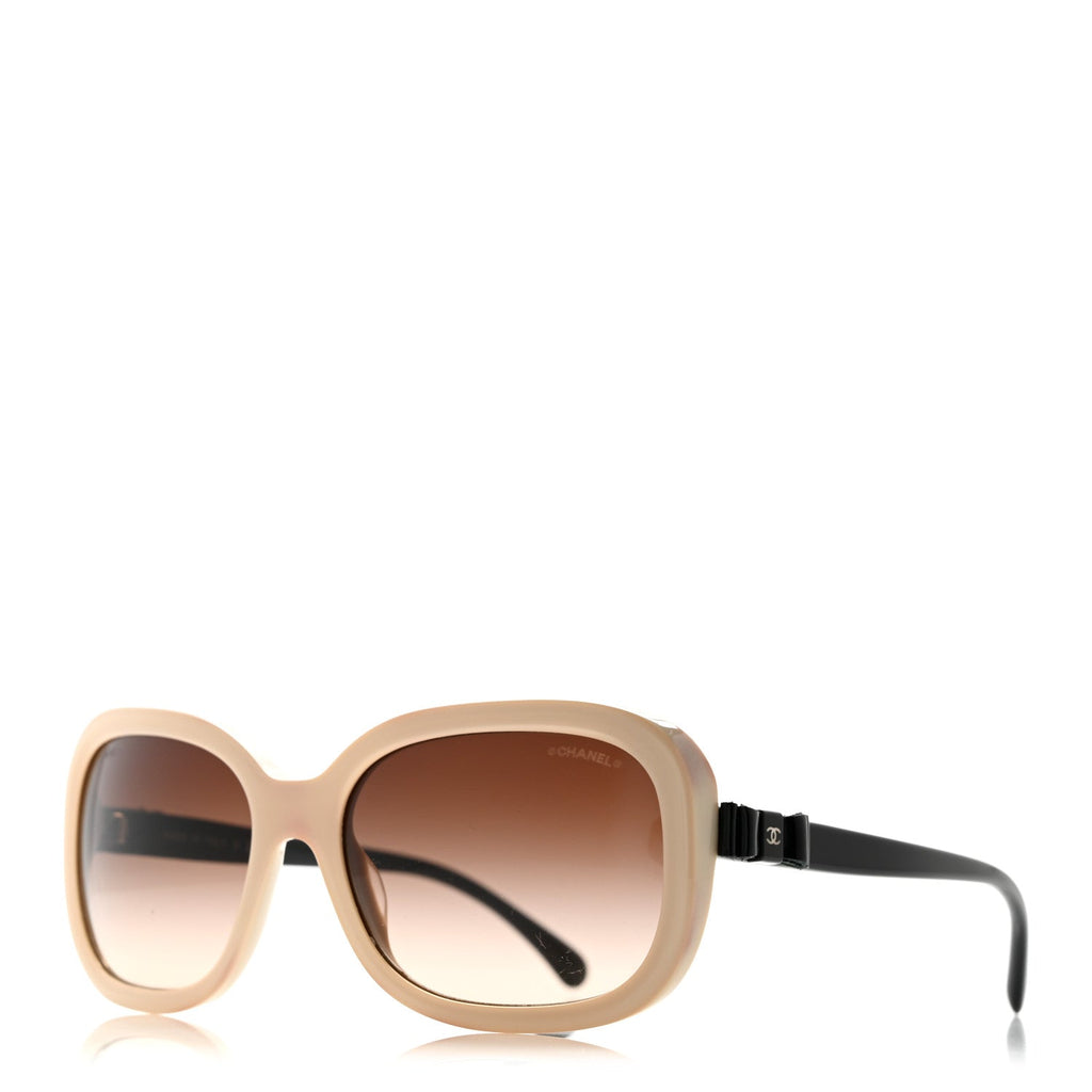 Acetate CC Bow Sunglasses 5280-Q Beige Black