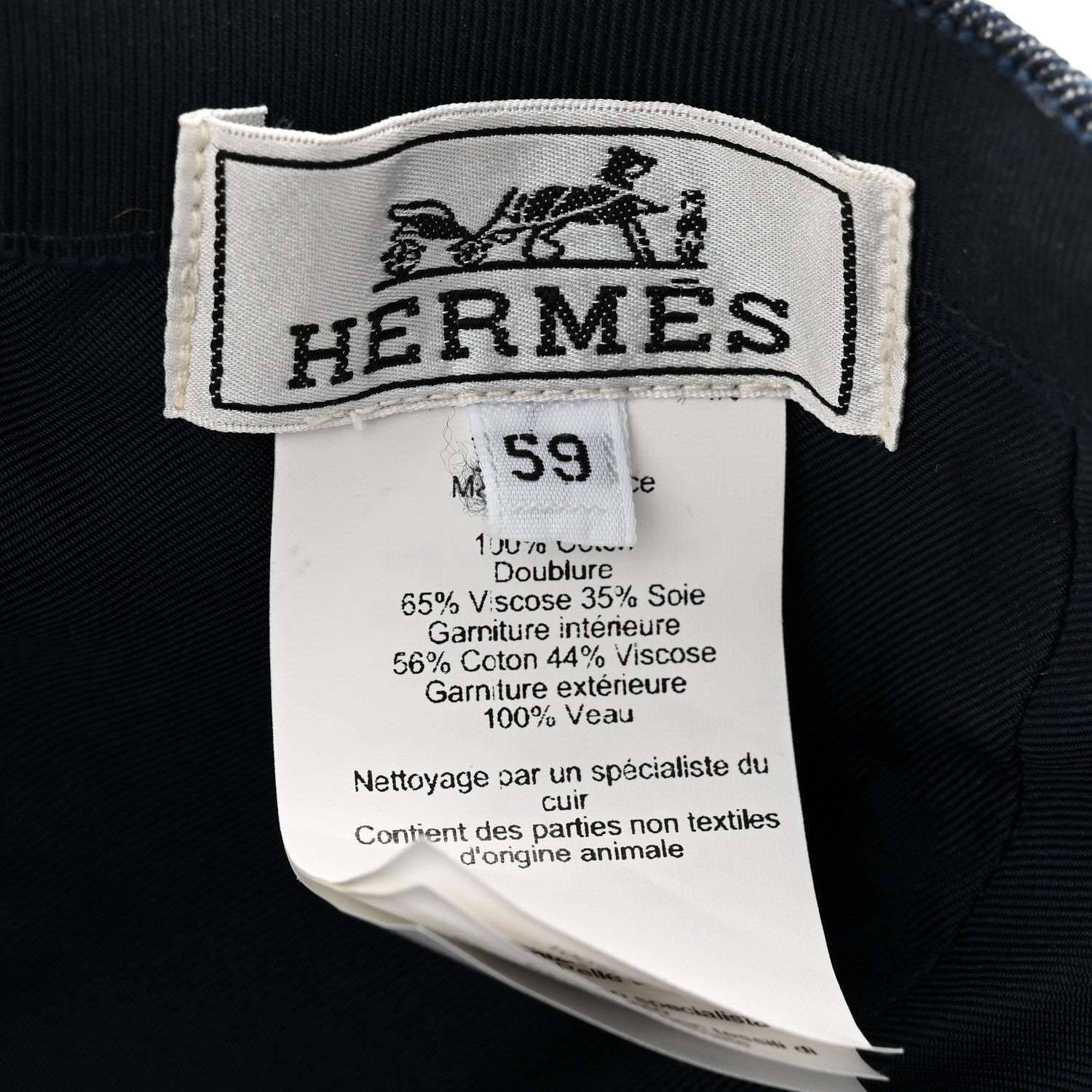 Cotton Denim Swift Sevres Evelyne Cap 59 Indigo Black