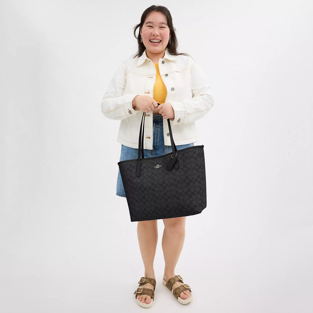 Coach Outlet City Tote Bag In Signature Canvas