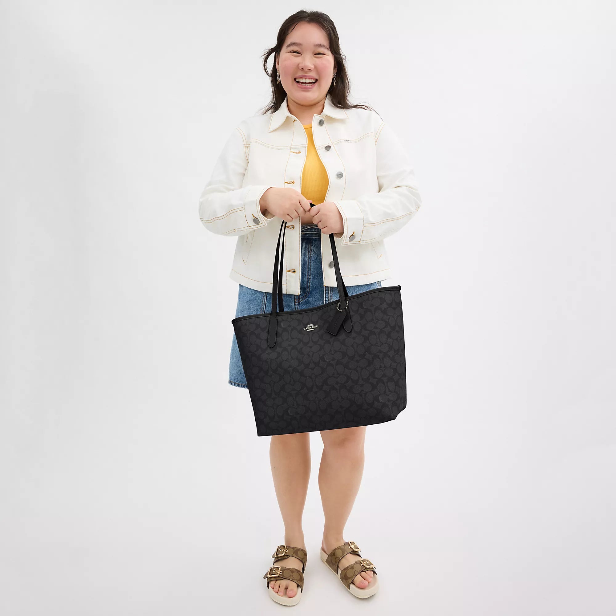 Coach Outlet City Tote Bag In Signature Canvas