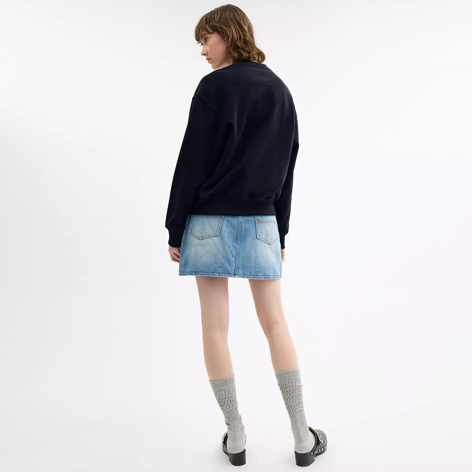 Coach Outlet Sporty Signature Boyfriend Crewneck Sweatshirt