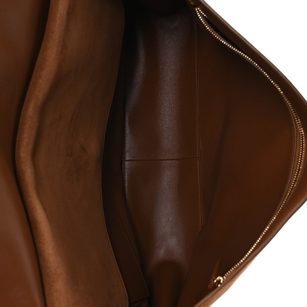 Suede Calfskin Souplissimo Maxi Flap Camel