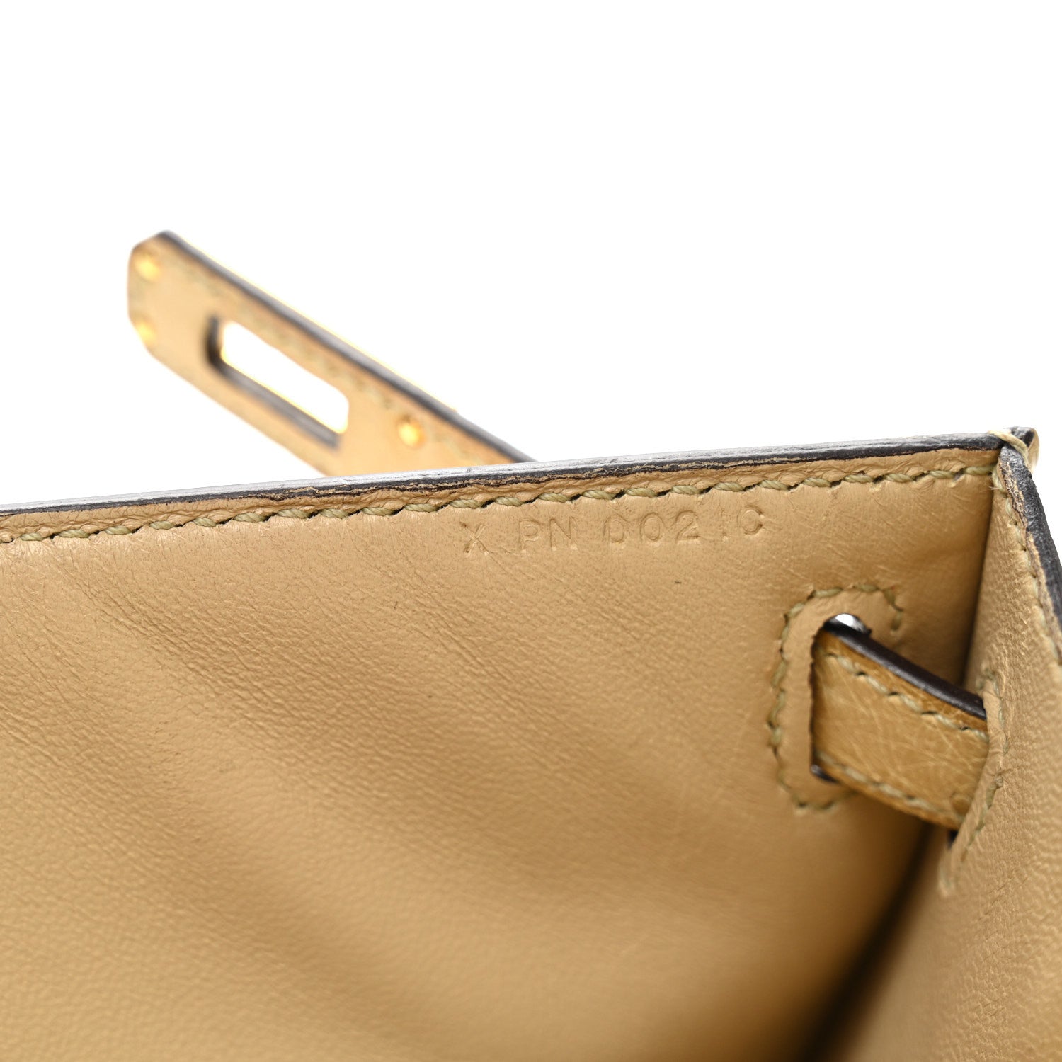 Ostrich Kelly Pochette Clutch Parchemin