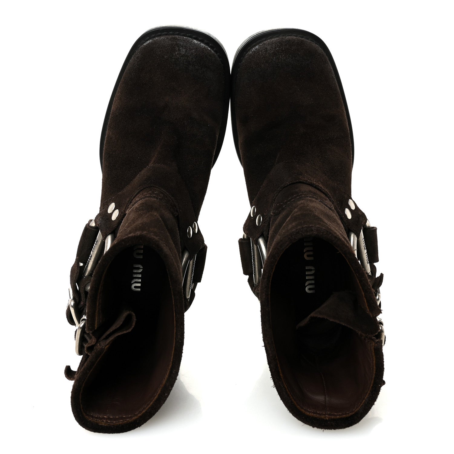 Suede Harness Engineer Boots 38.5 Brown