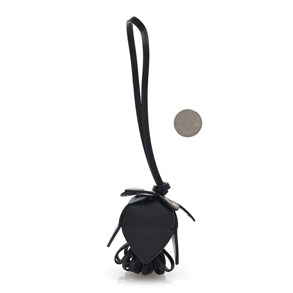 Calfskin Trick Bag Charm Black
