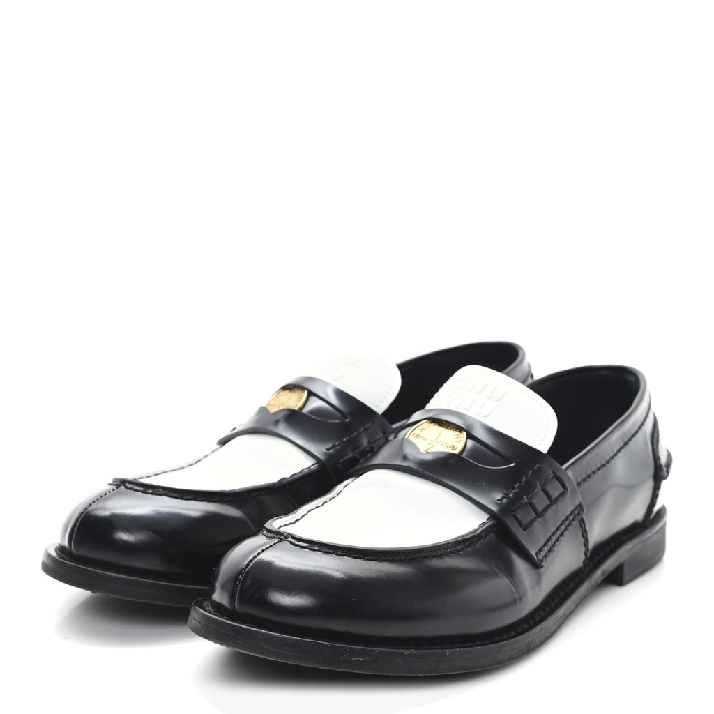 Spazzolato Penny Loafer 39 Black White