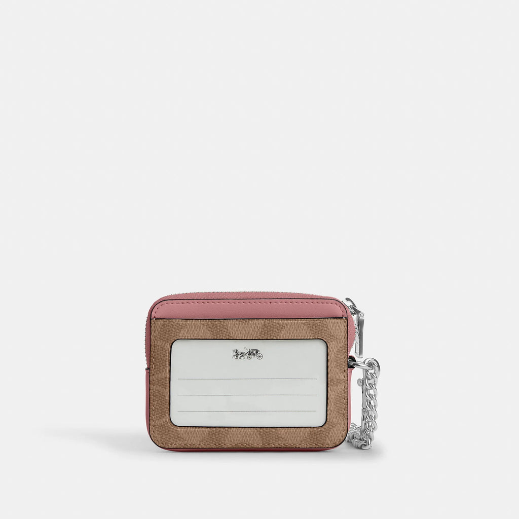 Coach Outlet Zip Card Case In Signature Canvas