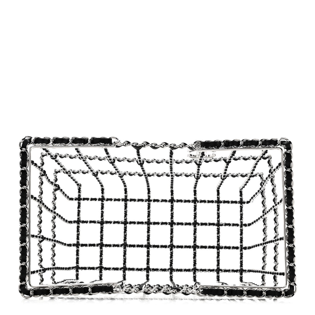 Brass Calfskin Medium Grocery By Chanel Shopping Basket Silver