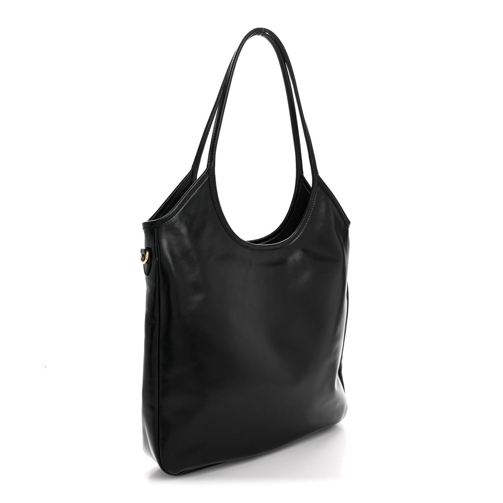 Shiny Softy Calfskin Ivy Bag Black