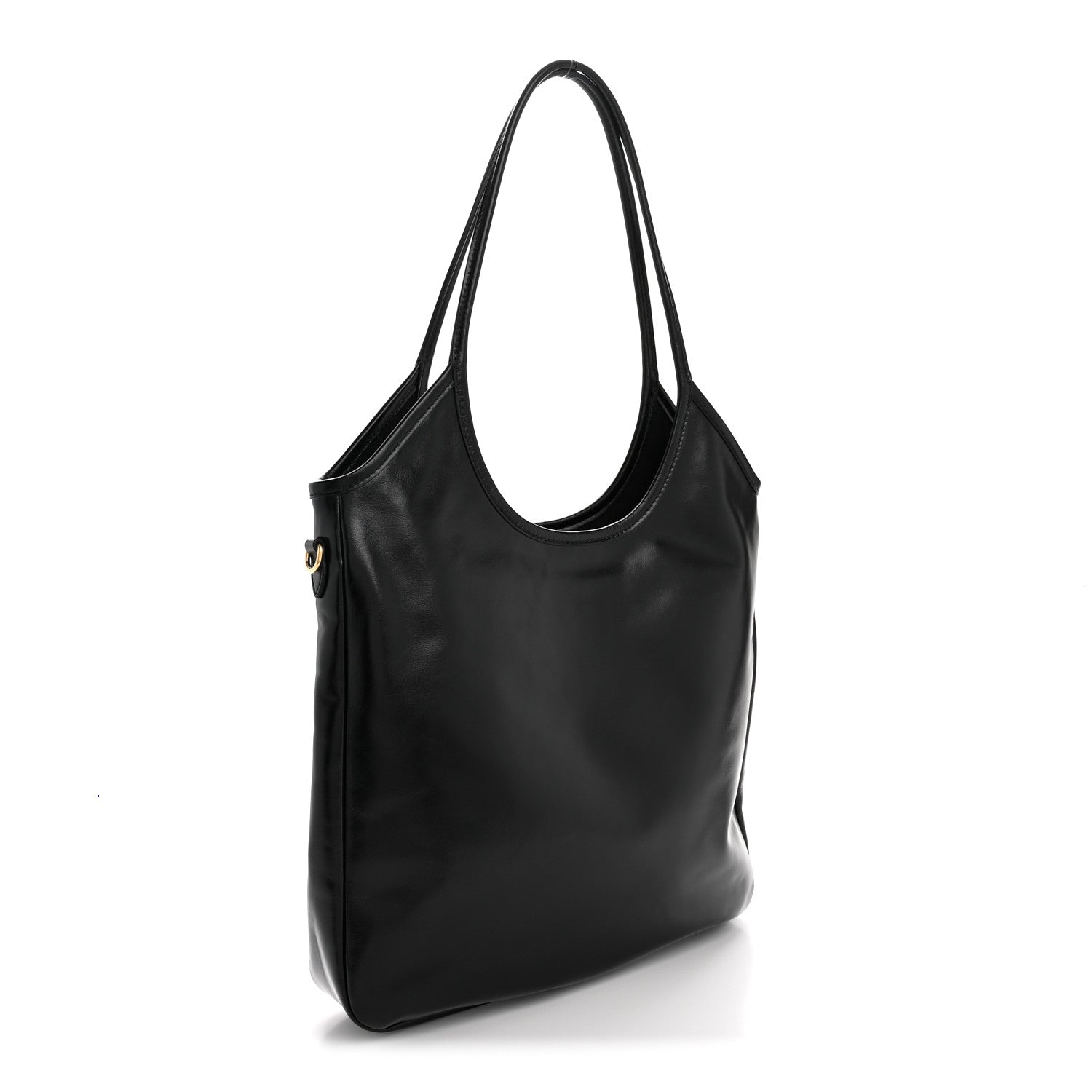 Shiny Softy Calfskin Ivy Bag Black
