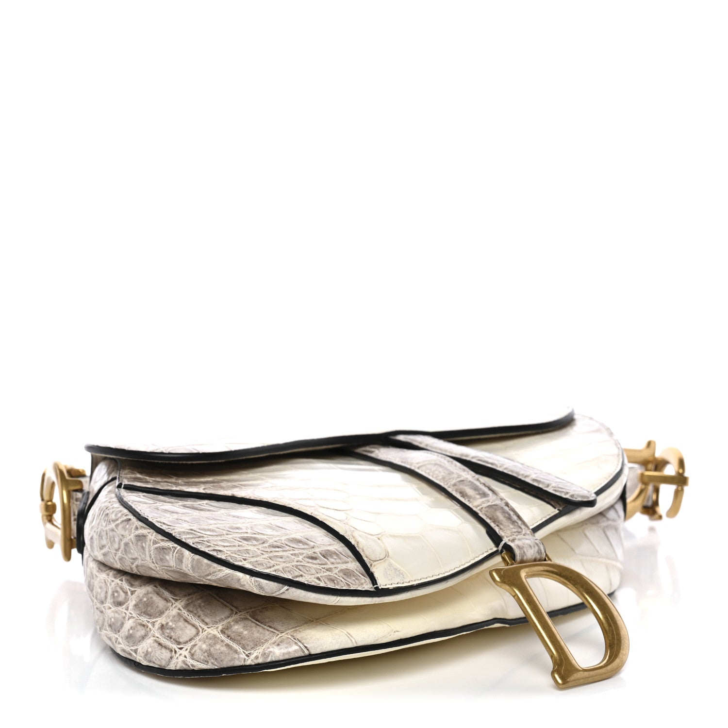 Niloticus Crocodile Himalaya Saddle Bag Latte