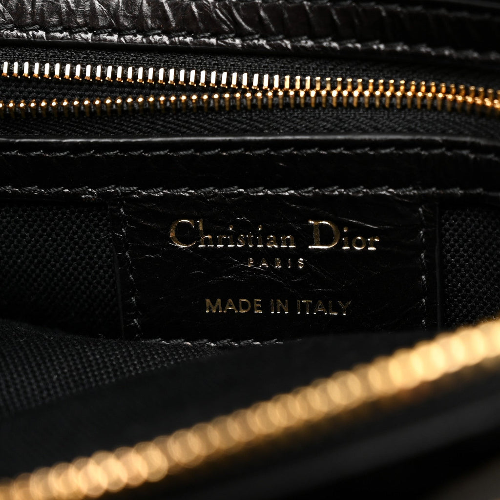 Crinkled Calfskin Small Grand Tour Bowling Bag Black