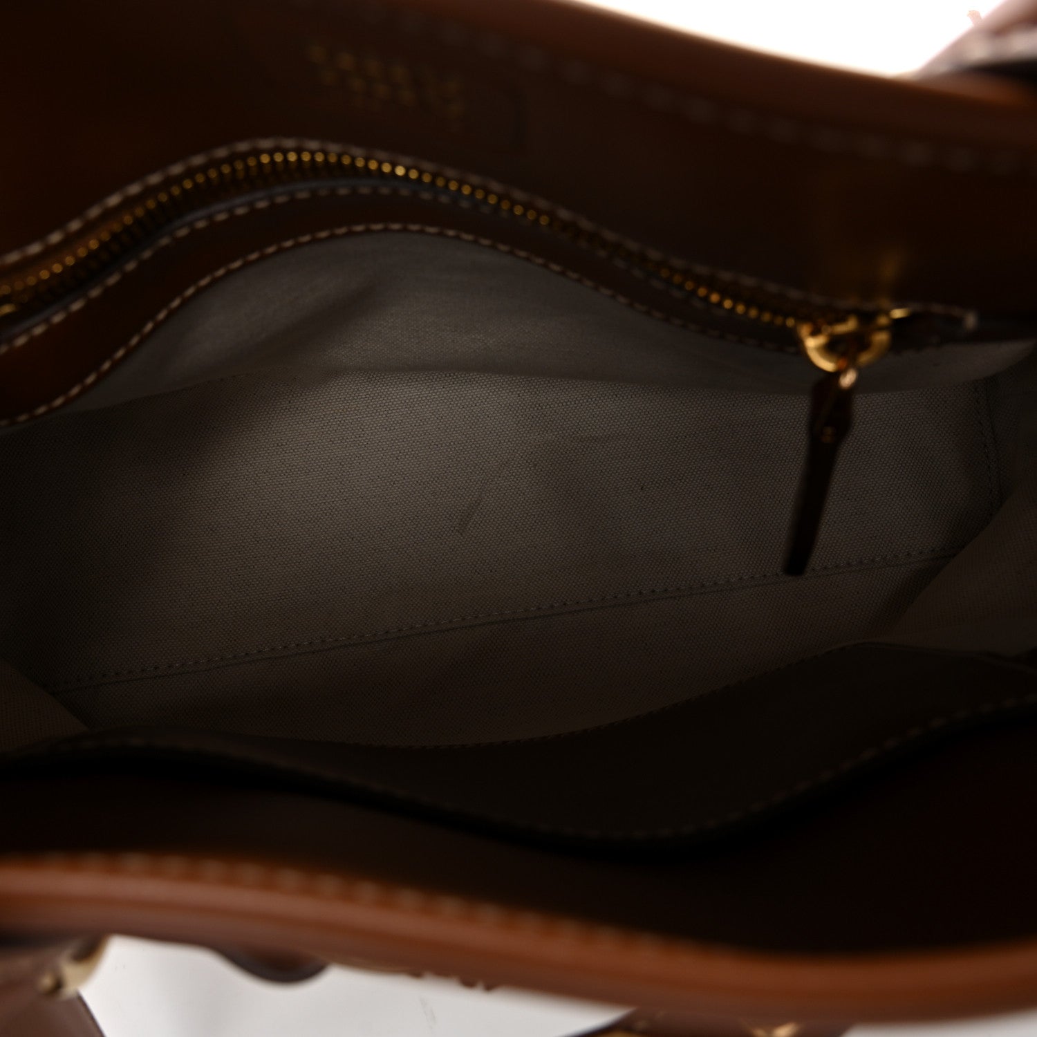 Canvas Calfskin Aventure Bag Beige Brandy