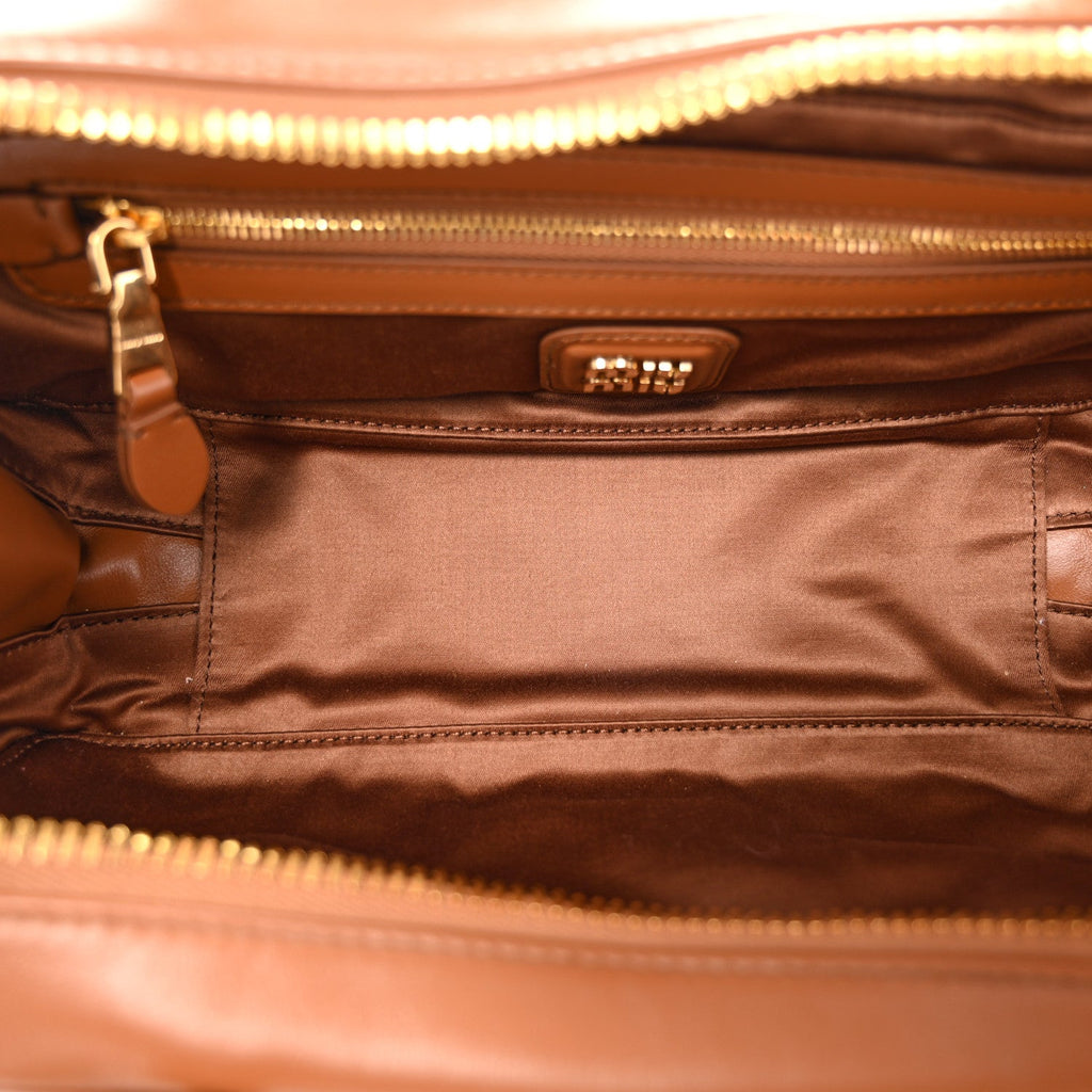 Nappa Small Beau Top Handle Bag Cognac