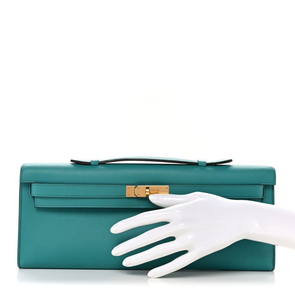 Swift Kelly Cut Clutch Pochette Vert Verone