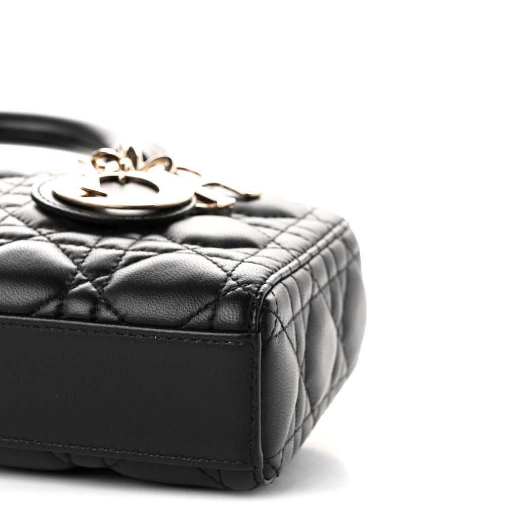 Lambskin Cannage Small Lady D-Joy Black