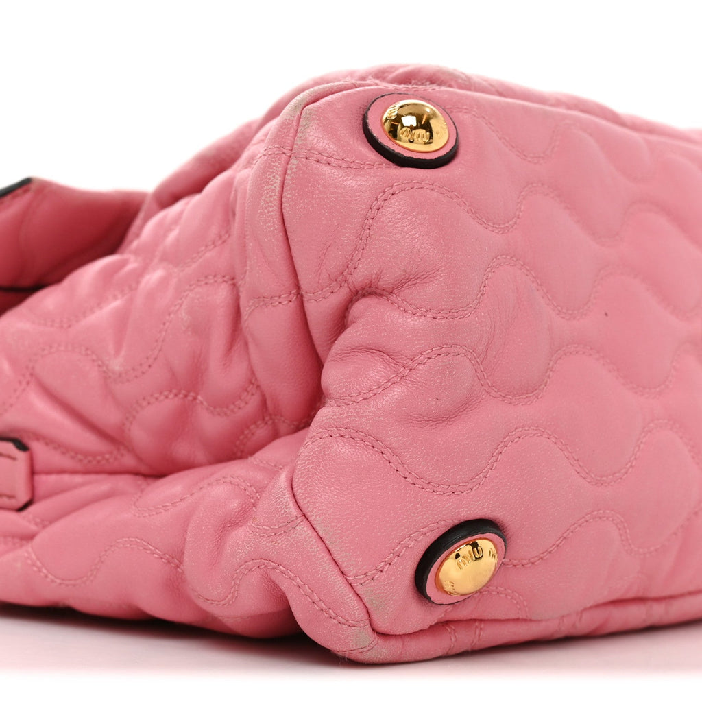 Nappa Padded Top Handle Bag Geranio