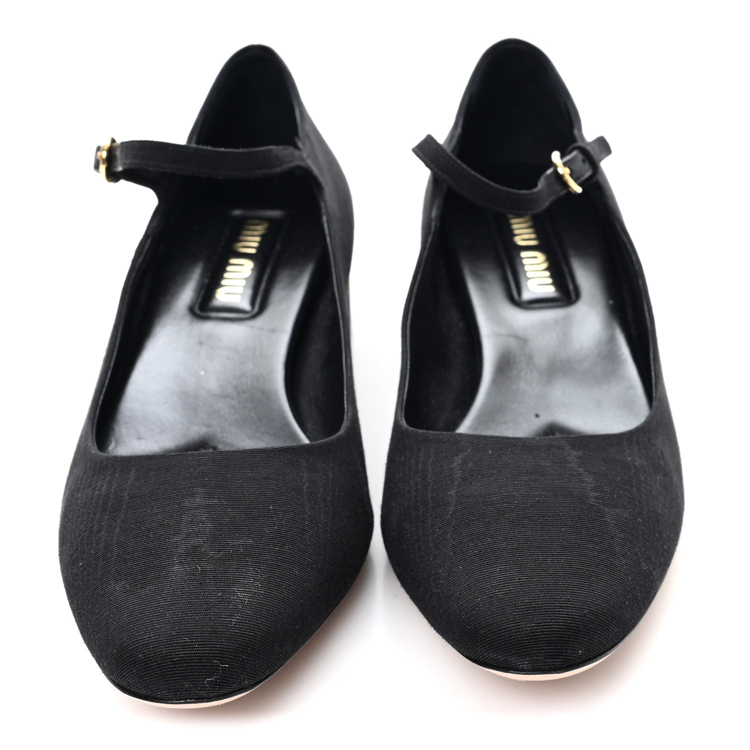 Grosgrain Moire Mary Jane Pumps 40 Black