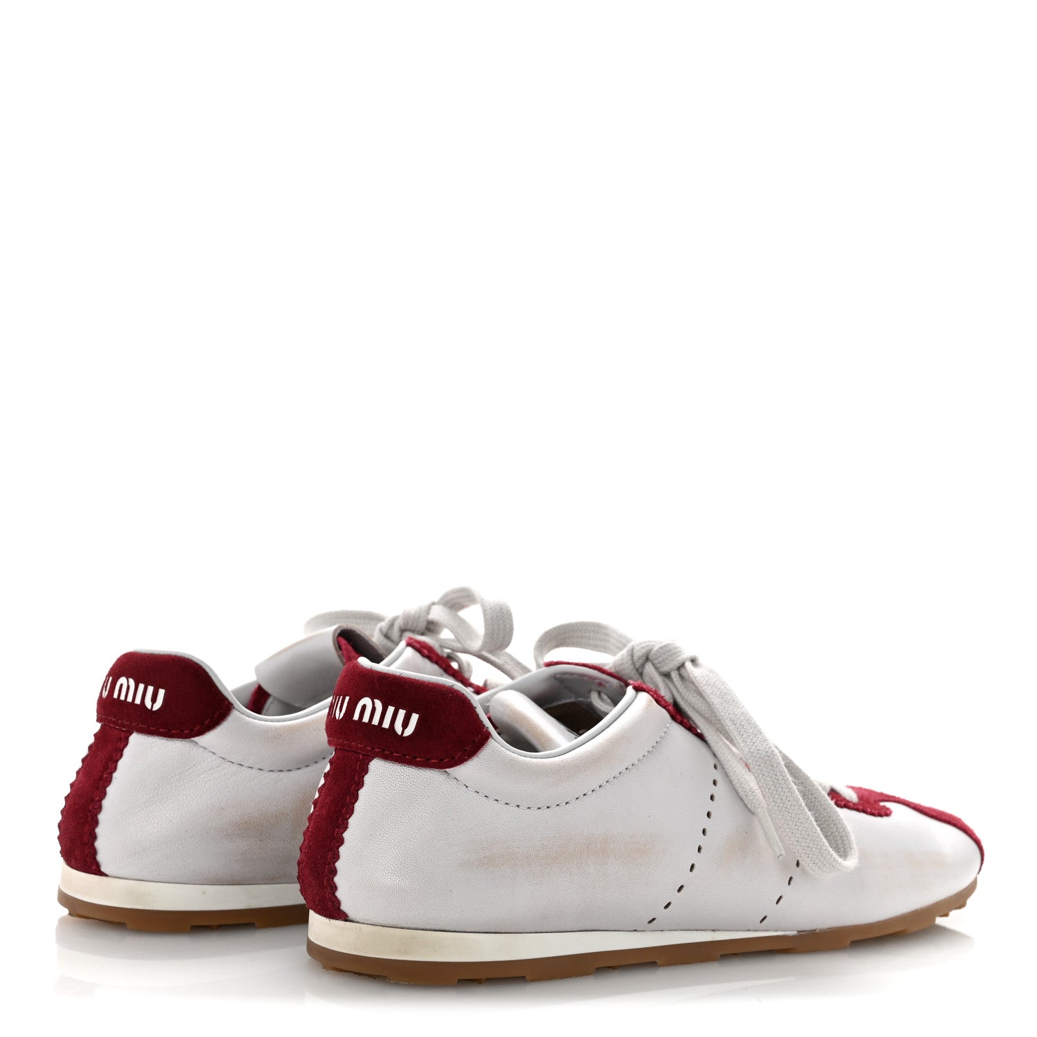 Scamosciato Womens Plume Sneakers 37.5 White Cerise