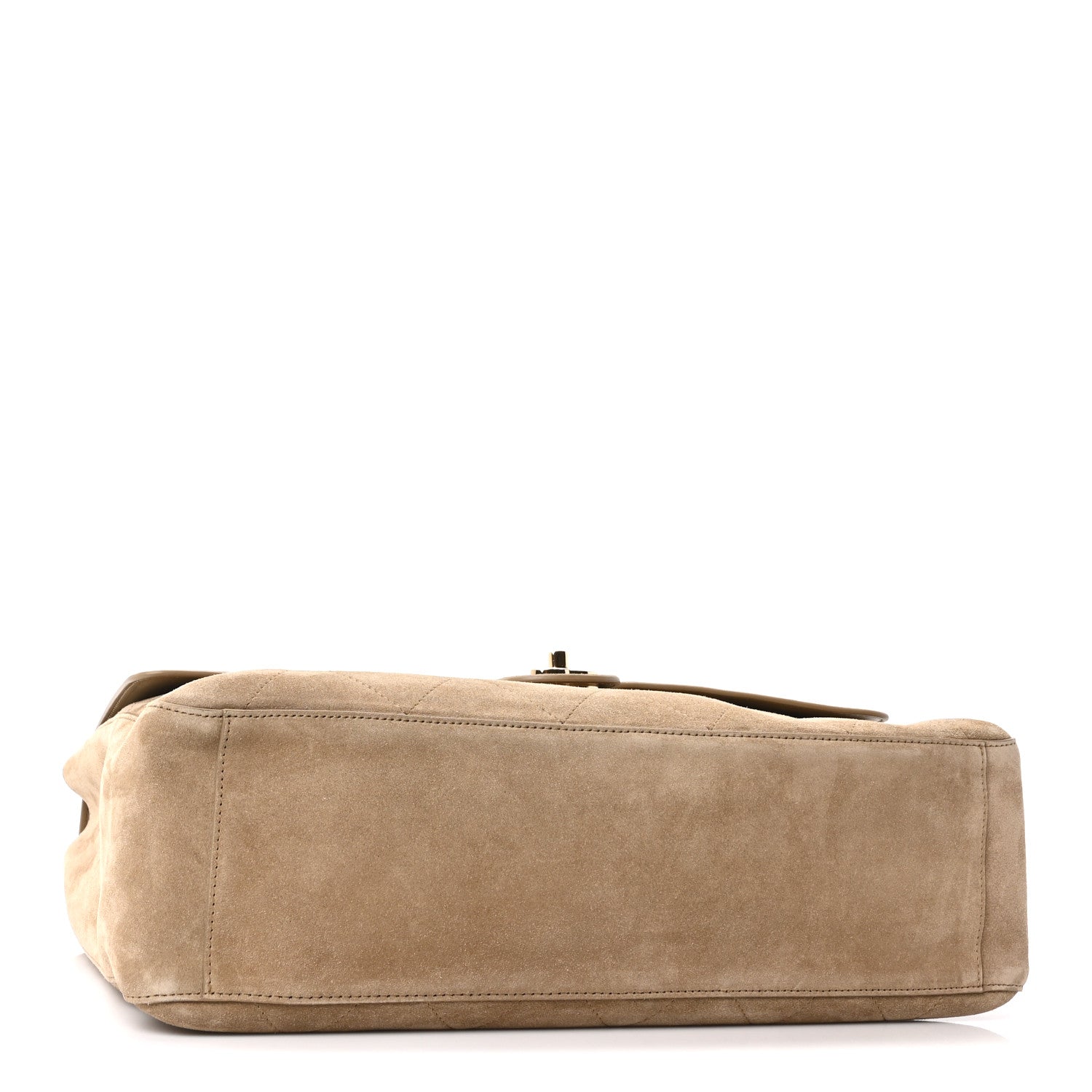 Suede Calfskin Souplissimo Maxi Flap Dark Beige