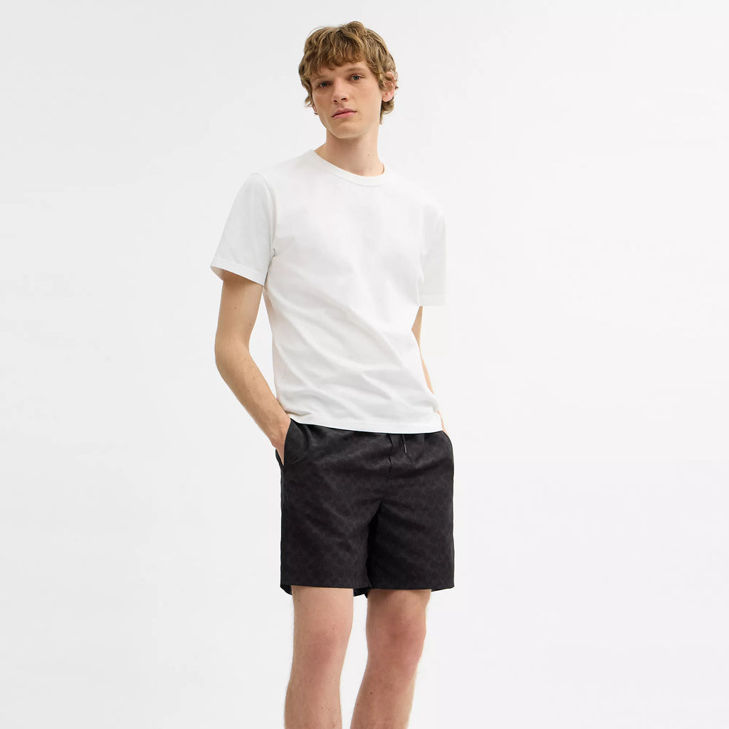 Coach Outlet Signature Swim Trunks In Recycled Polyester
