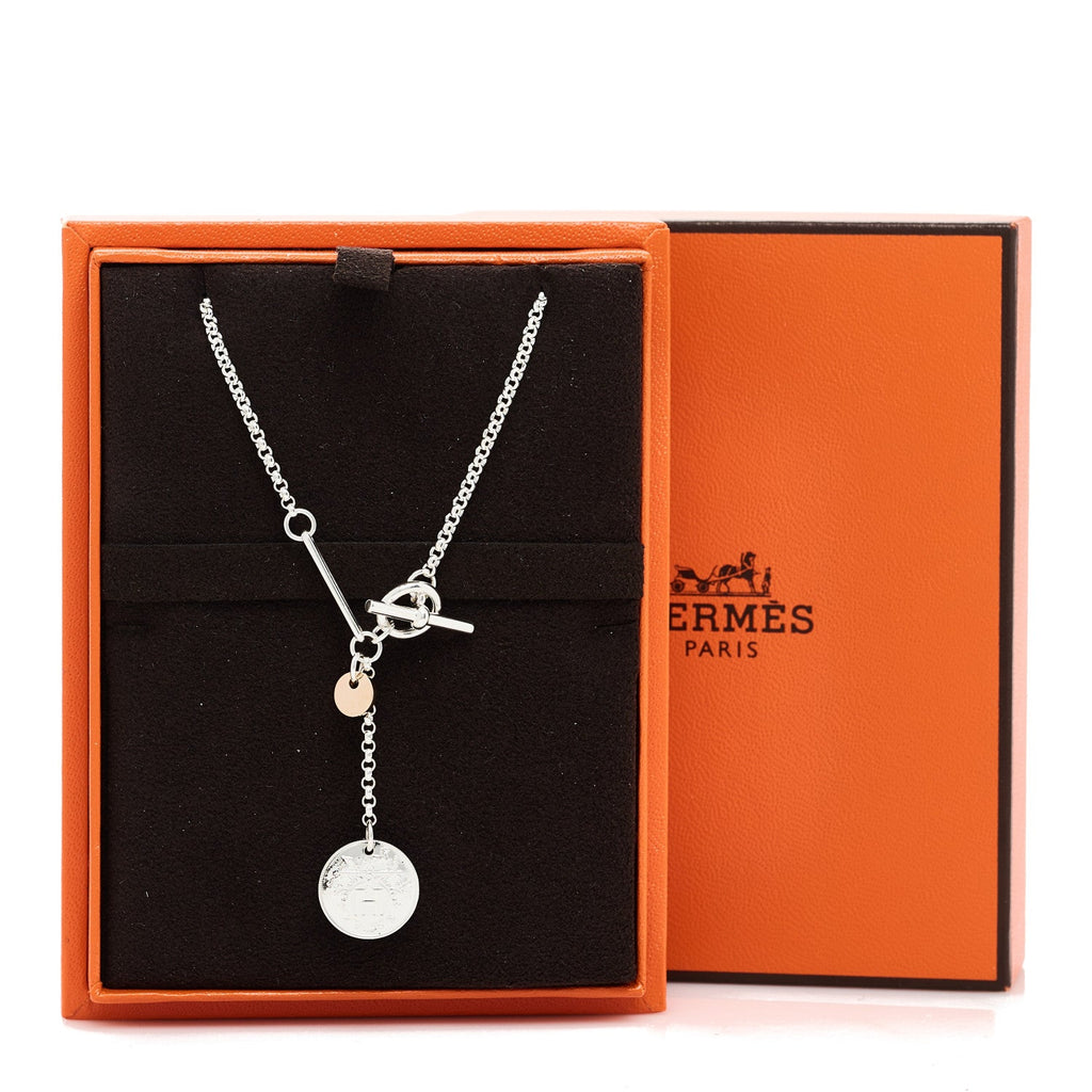 Sterling Silver 18K Rose Gold PM Ex-Libris Pendant Necklace