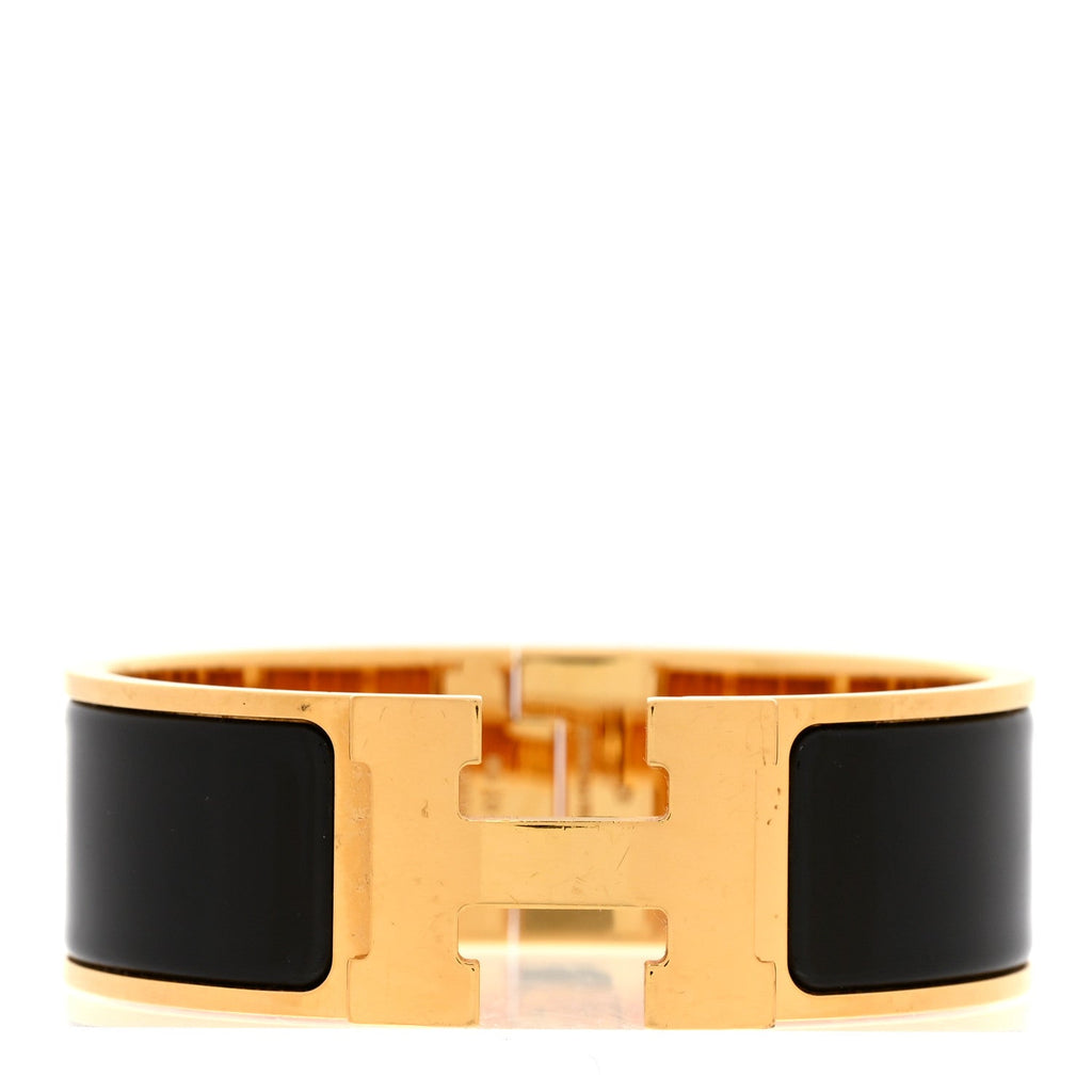 Enamel Wide Clic Clac H Bracelet PM Black