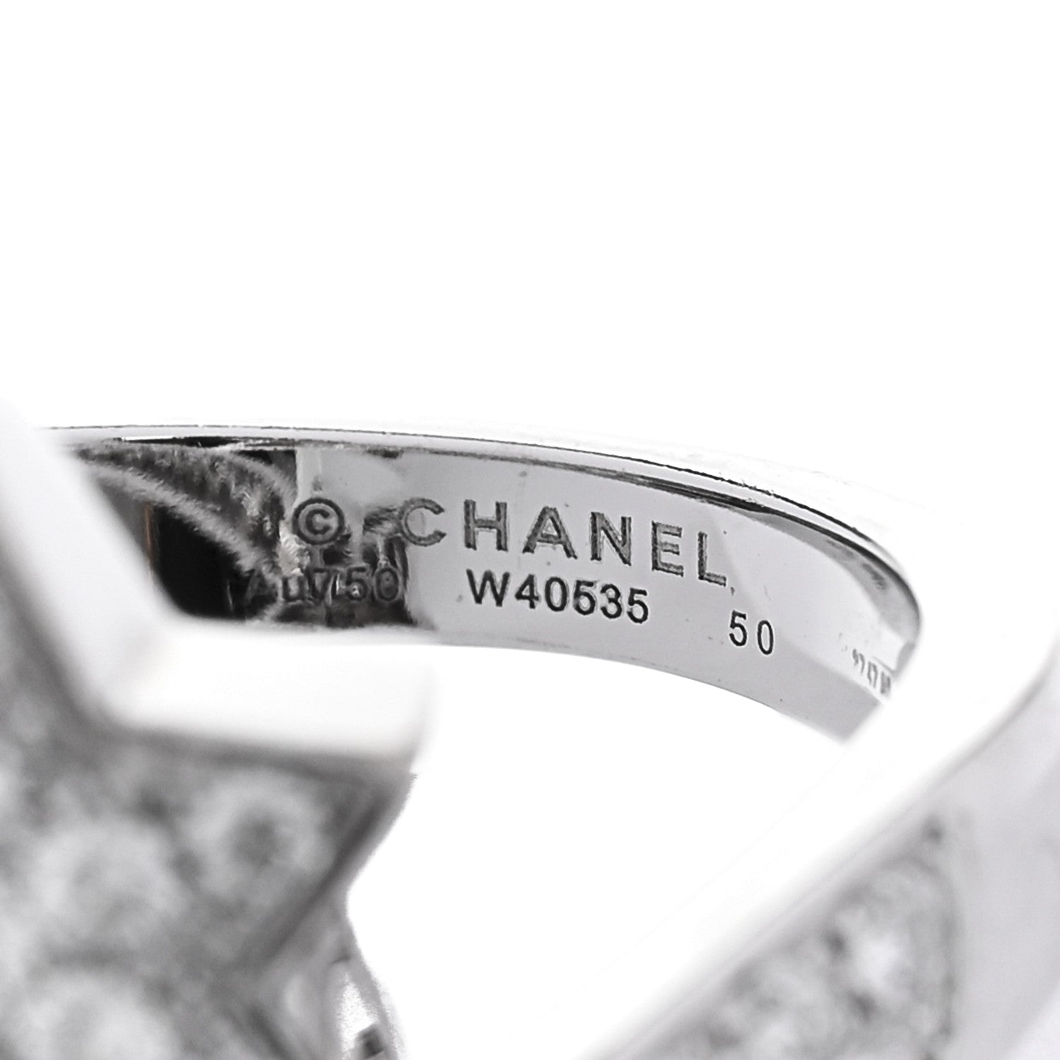 18K White Gold Diamond Comete Geode Ring 50 5.25