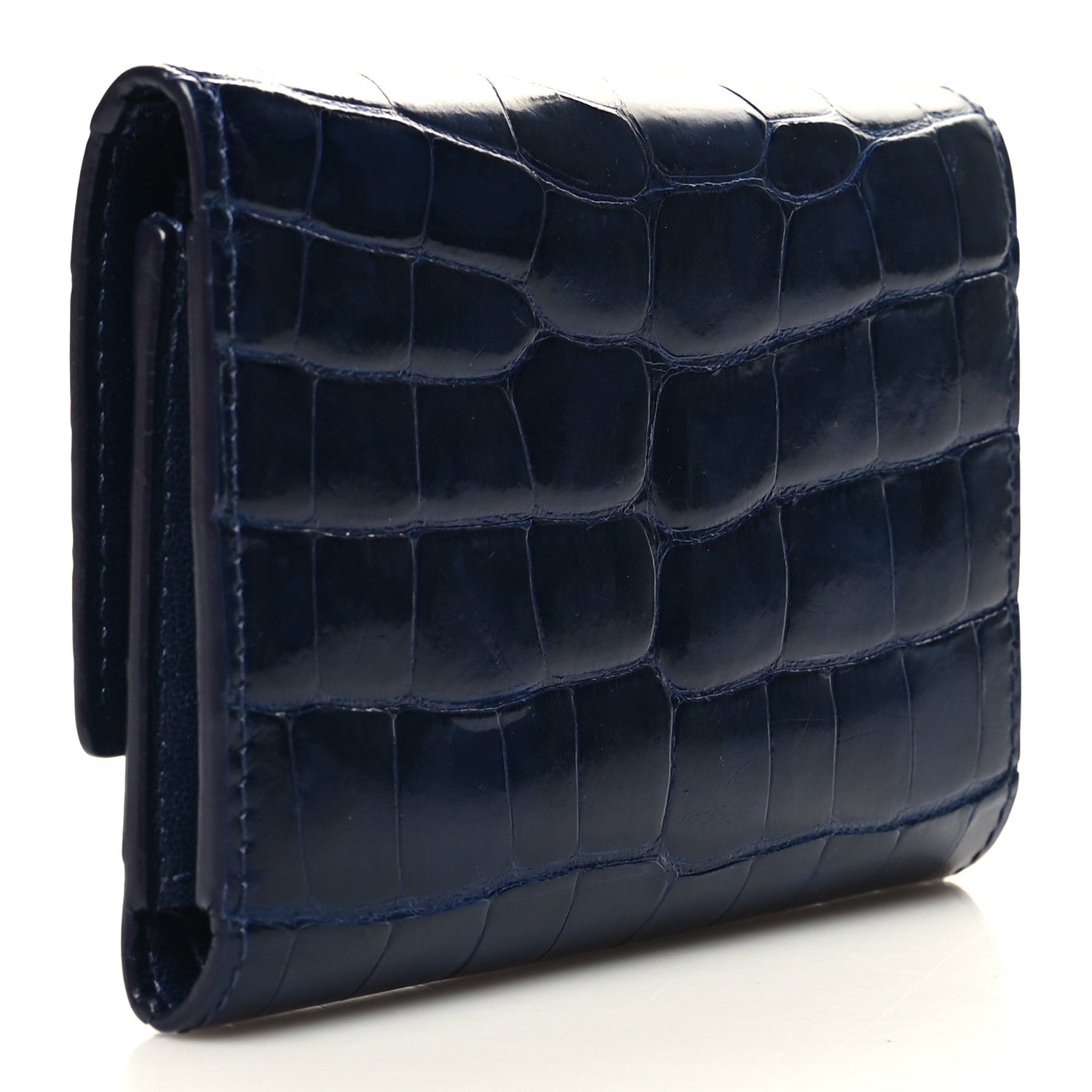 Crocodile Capucines Compact Wallet Saphir