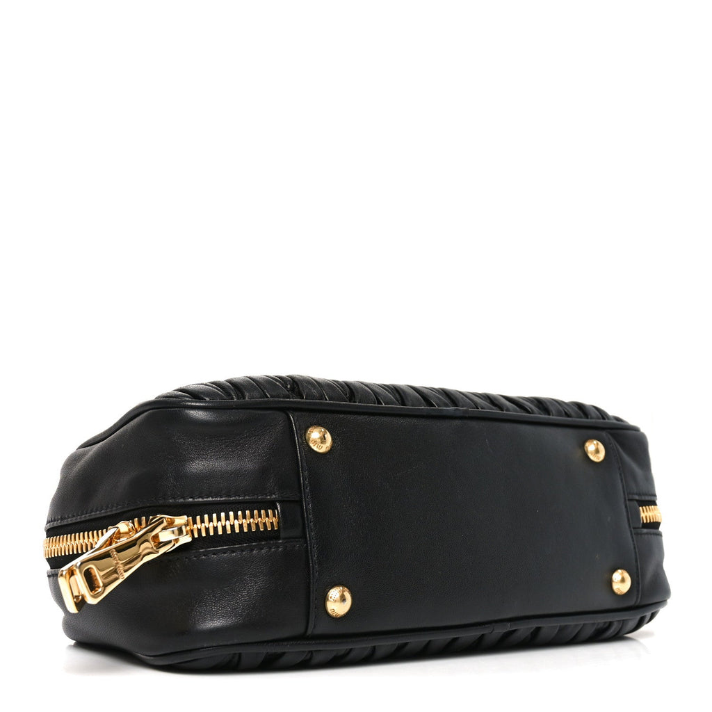 Nappa Matelasse Large Arcadie Top Handle Bag Black