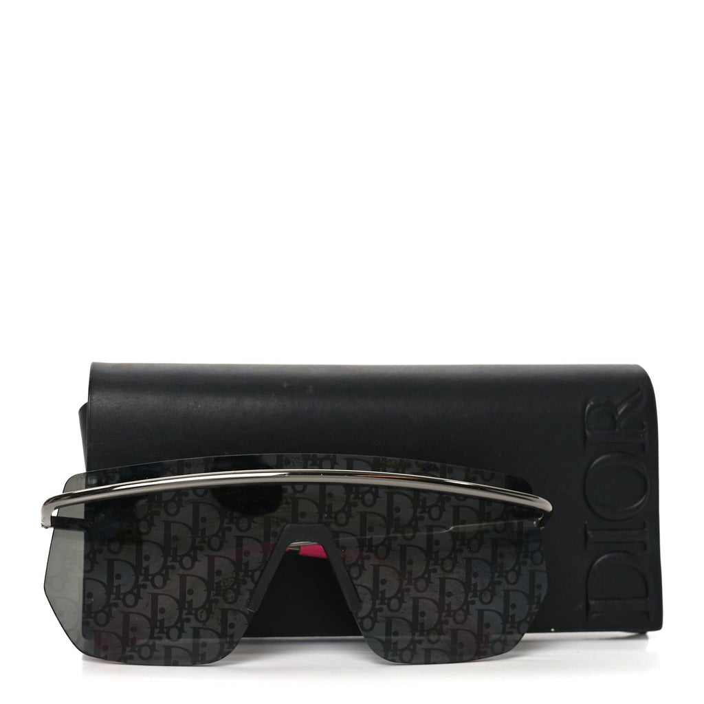 Metal Oblique DiorMotion M1I Mask Sunglasses Grey Pink