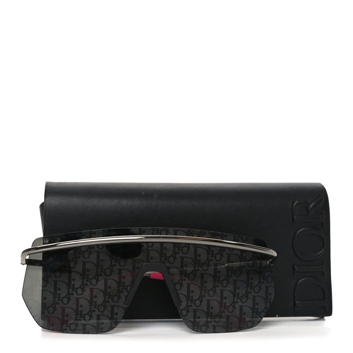 Metal Oblique DiorMotion M1I Mask Sunglasses Grey Pink