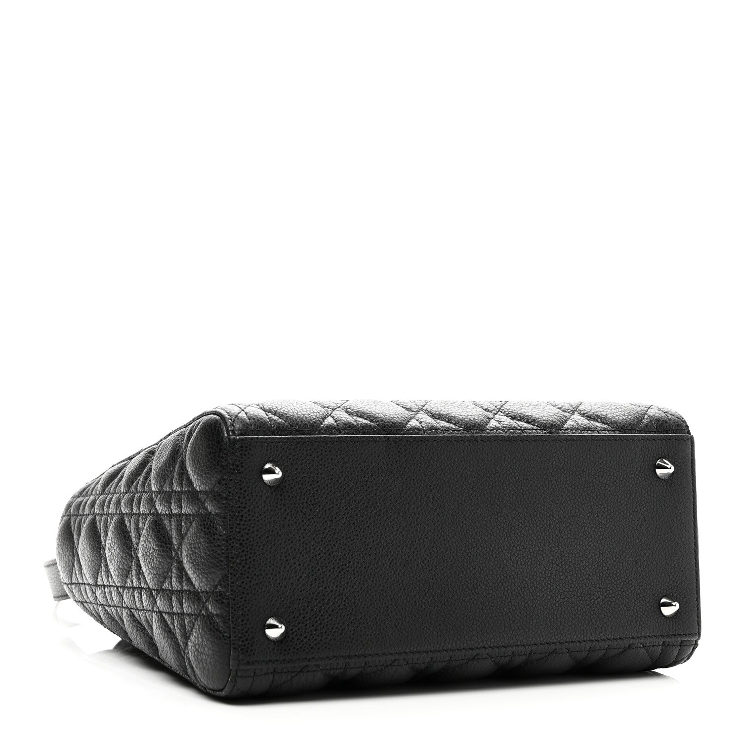 Grained Calfskin Cannage Medium Lady Dior Black