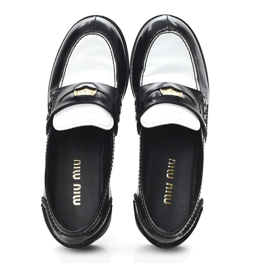 Spazzolato Penny Loafer 39 Black White