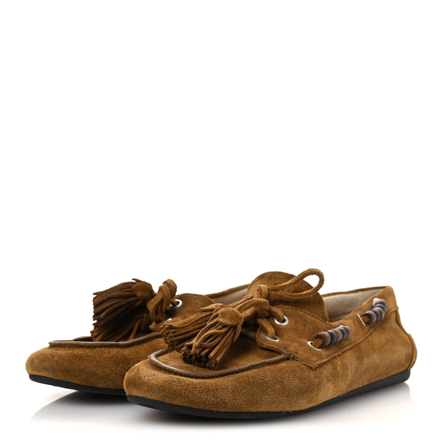 Suede Tassel Loafers 39 Olive Green