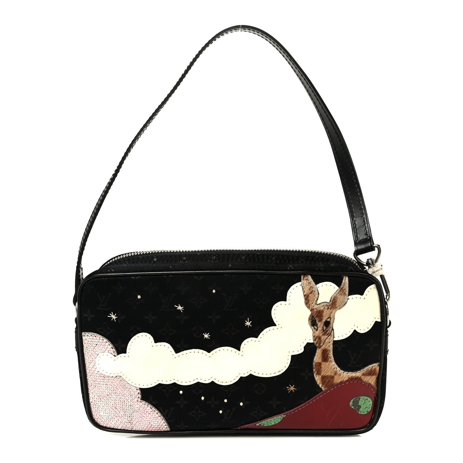 Satin Mini Monogram Conte De Fees Pochette Black
