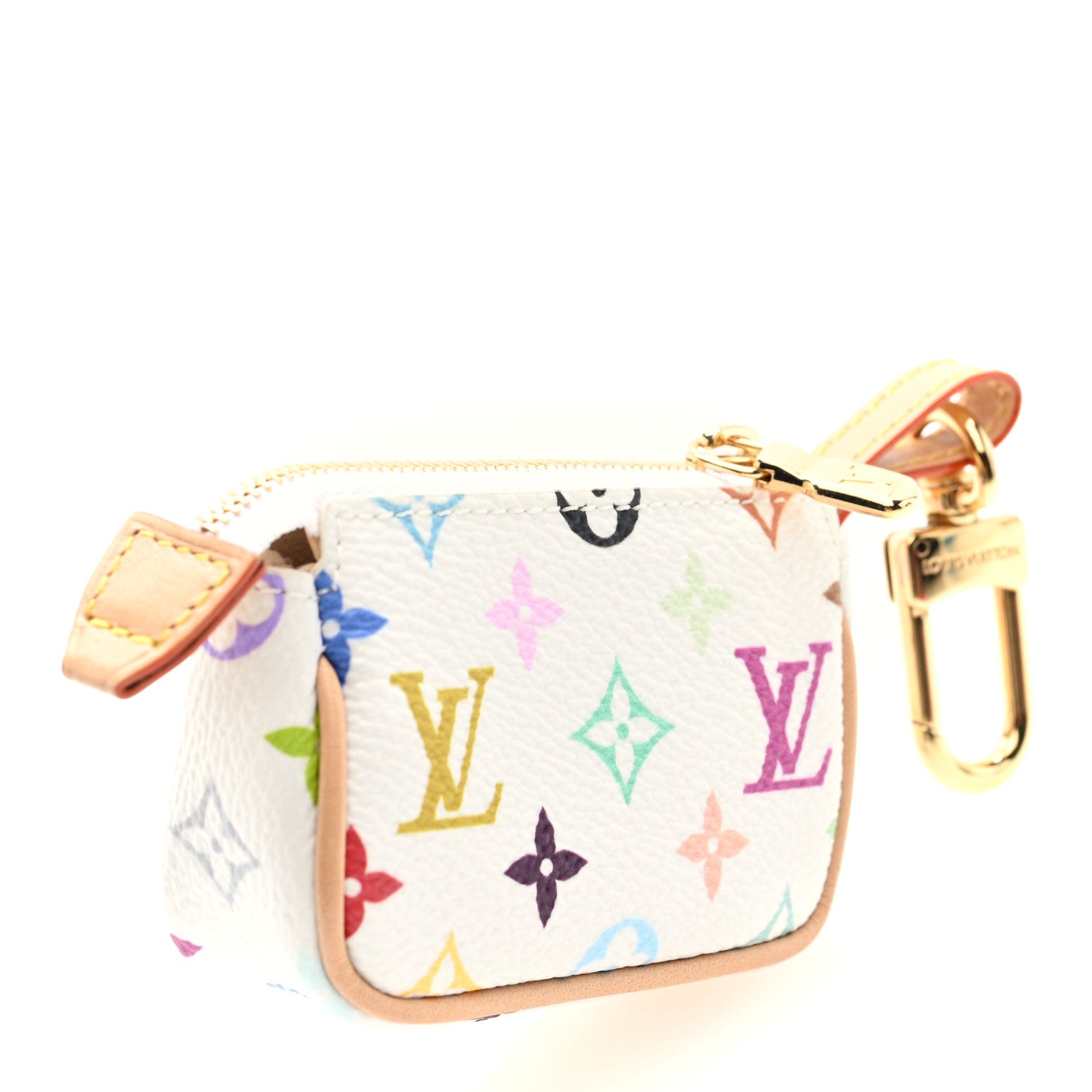 LV x TM Monogram Multicolor Micro Pochette White