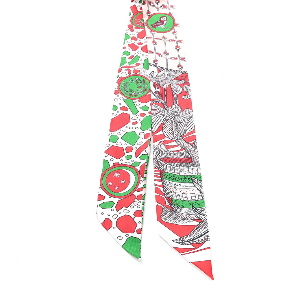 Silk La Danse Des Amazones Twilly Rouge Rose Poudre Vert