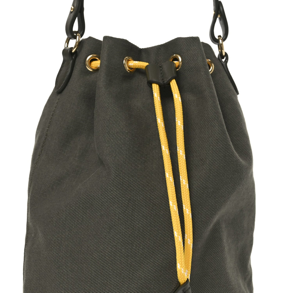 Canvas Gabardine Bucket Bag Oliva Giallo