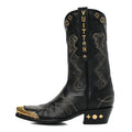 Calfskin LV Texan Mens Rider Boots 7.5 Black Gold