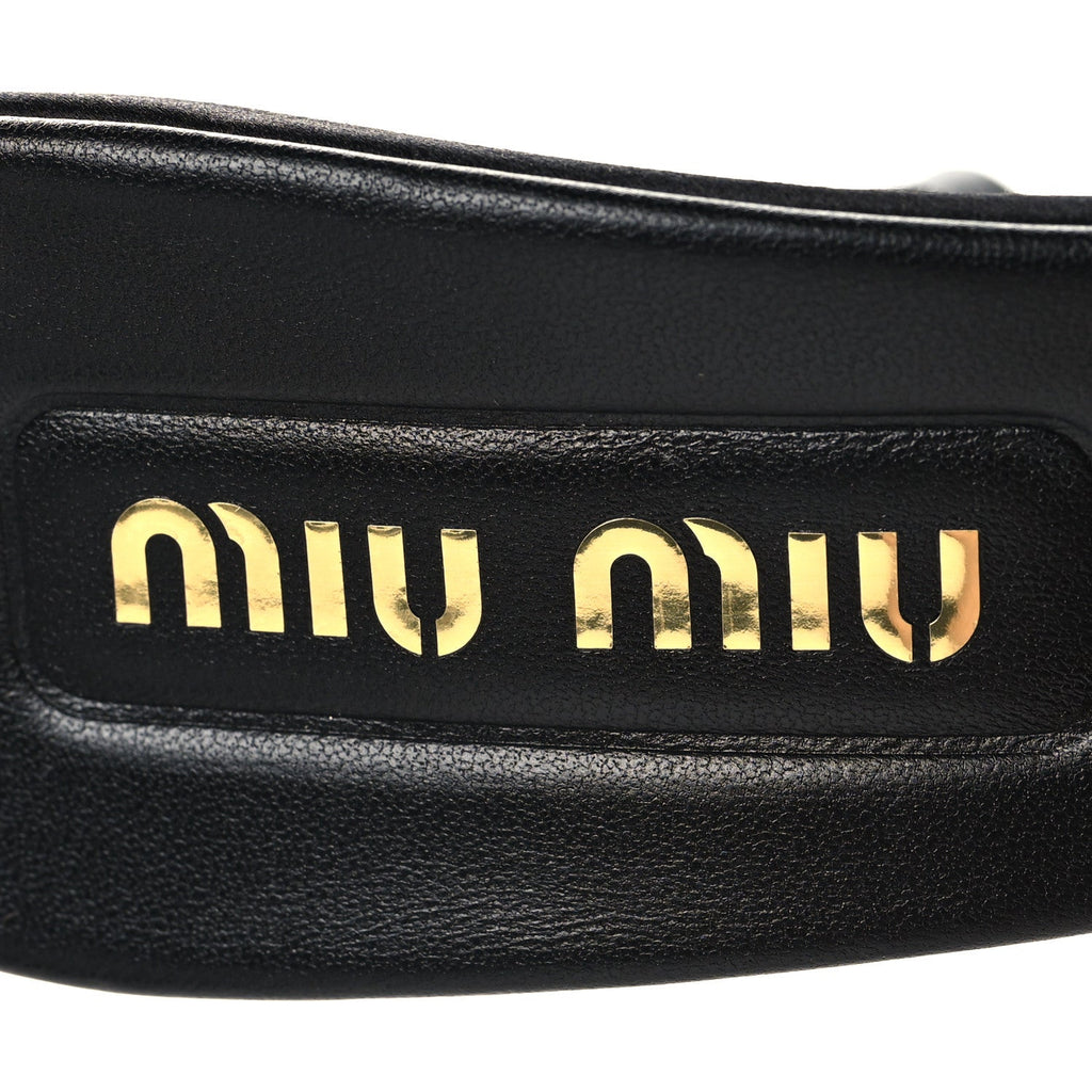 Satin Logo Sandals 38 Black