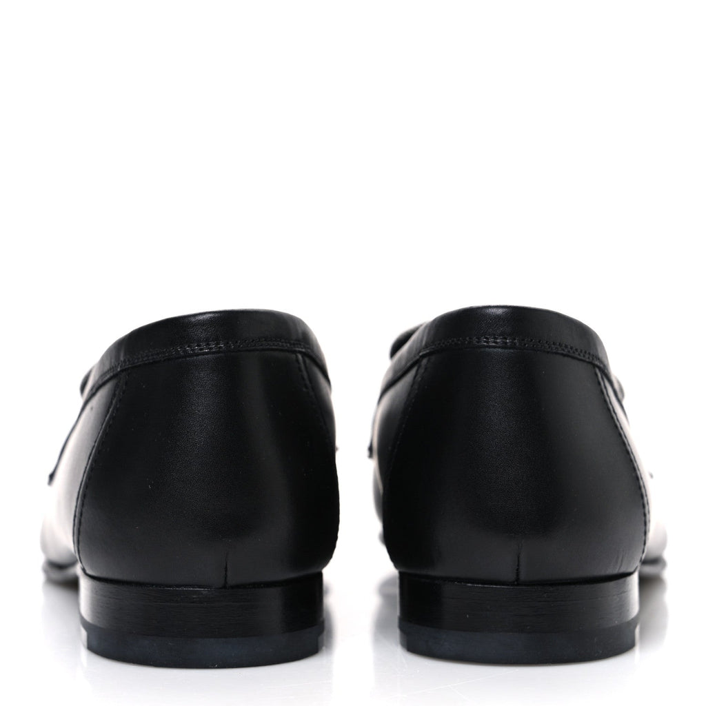 Toile De Coton Calfskin Womens Paris Loafers 37 Black Prunoir