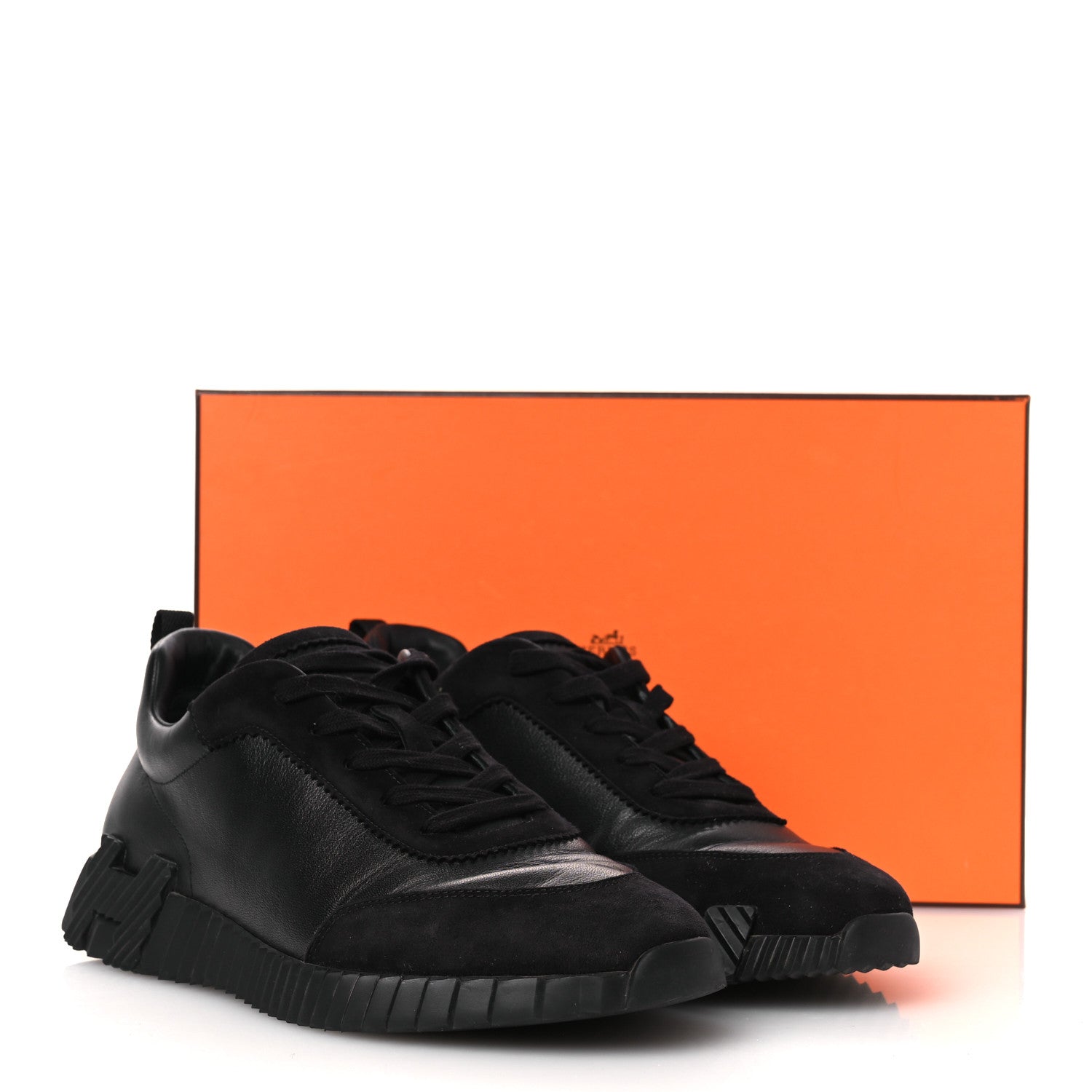 Goatskin Suede Goatskin Mens Bouncing Sneakers 43.5 Black