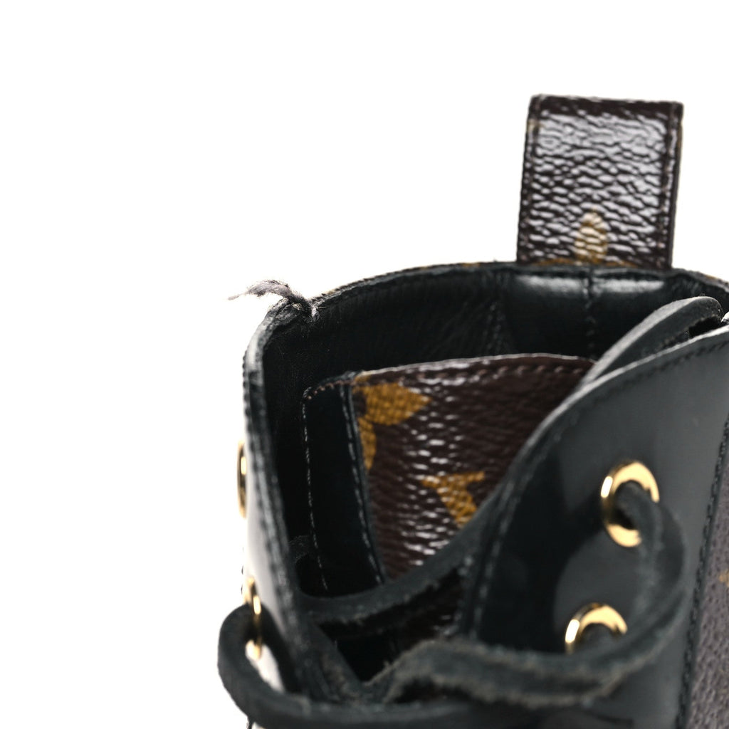 Patent Calfskin Monogram Star Trail Ankle Boots 38.5 Black