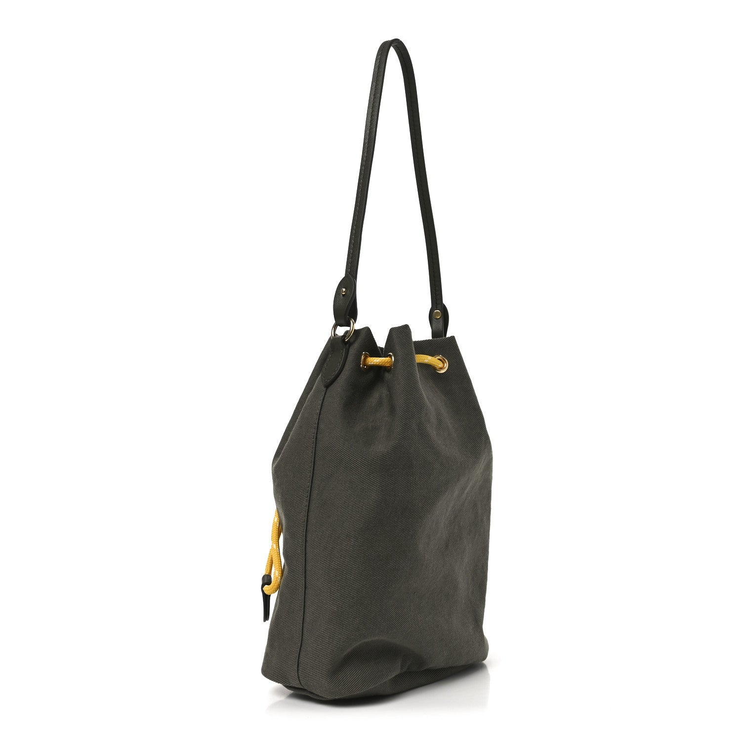 Canvas Gabardine Bucket Bag Oliva Giallo